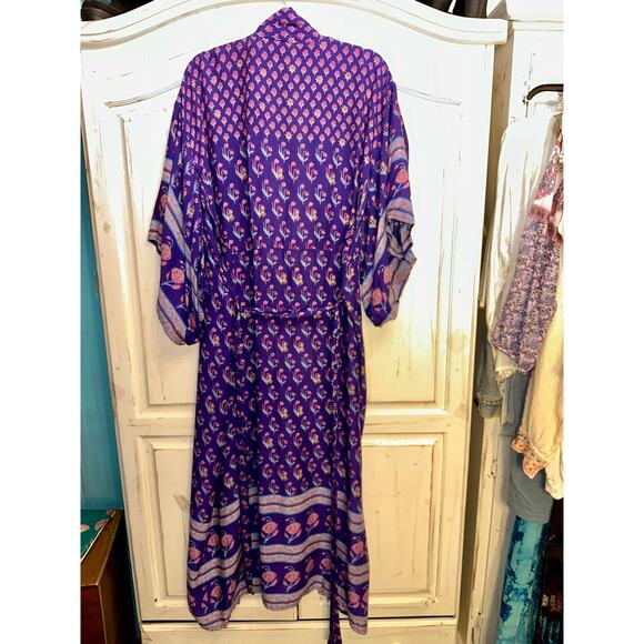 NWOT SPELL BOHEMIAN ROYALE PURPLE KIMONO ROBE OSFA - Picture 3 of 8